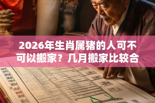 2026年生肖属猪的人可不可以搬家?几月搬家比较合适? 2026年生肖属猪的人可不可以搬家?几月搬家比较合适?