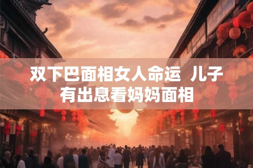 双下巴面相女人命运  儿子有出息看妈妈面相