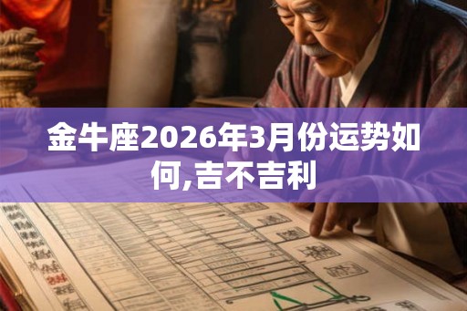金牛座2026年3月份运势如何,吉不吉利 金牛座2026年3月份运势如何,吉不吉利