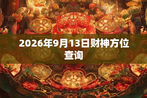 2026年9月13日财神方位查询