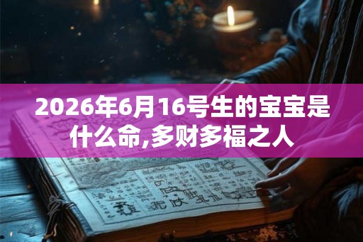 2026年6月16号生的宝宝是什么命,多财多福之人