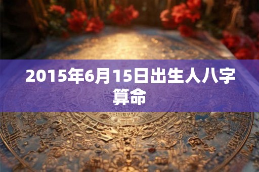 2015年6月15日出生人八字算命 2015年6月15日出生人八字算命