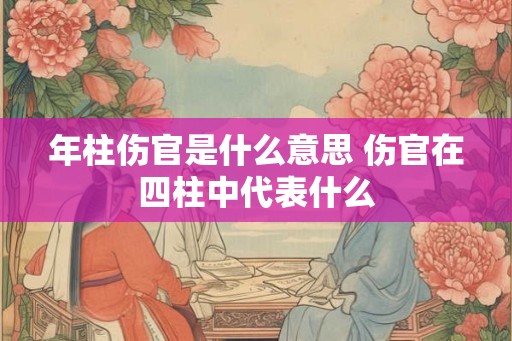 年柱伤官是什么意思 伤官在四柱中代表什么