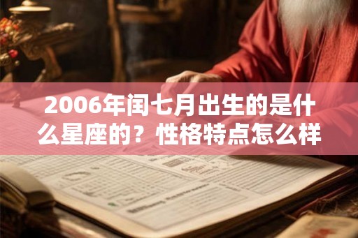 2006年闰七月出生的是什么星座的?性格特点怎么样? 2006年闰七月出生的是什么星座的?性格特点怎么样?