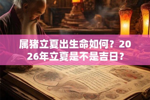 属猪立夏出生命如何？2026年立夏是不是吉日？