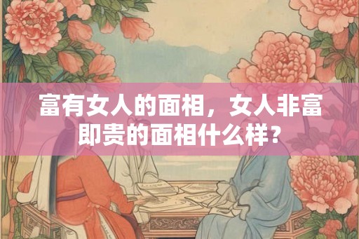 富有女人的面相，女人非富即贵的面相什么样？