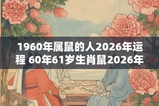 1960年属鼠的人2026年运程 60年61岁生肖鼠2026年运势