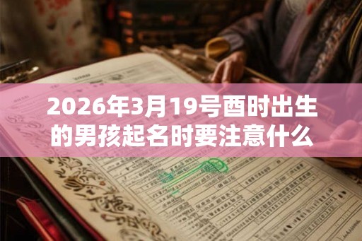 2026年3月19号酉时出生的男孩起名时要注意什么