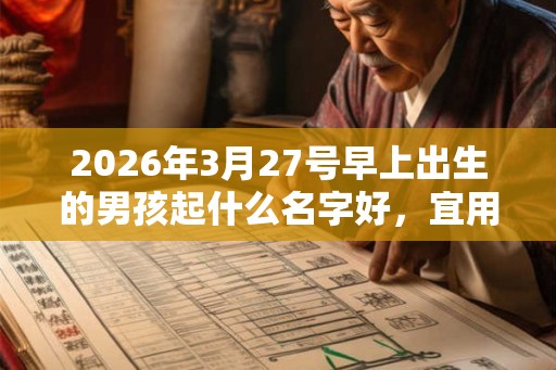 2026年3月27号早上出生的男孩起什么名字好，宜用哪些名字呢？