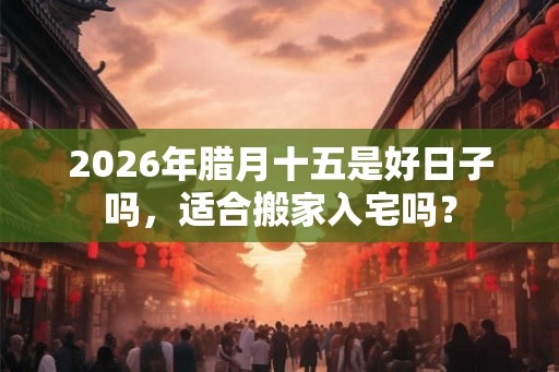 2026年腊月十五是好日子吗,适合搬家入宅吗? 2026年腊月十五是好日子吗,适合搬家入宅吗?