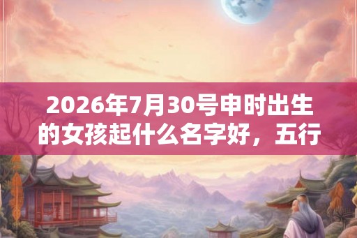 2026年7月30号申时出生的女孩起什么名字好，五行是什么？