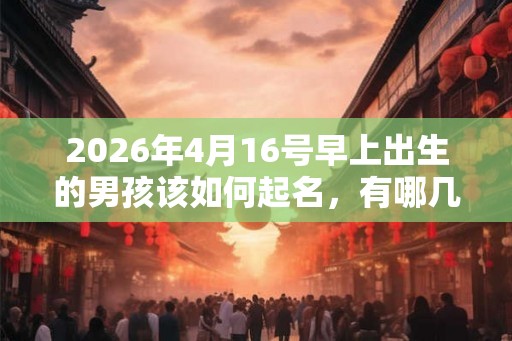 2026年4月16号早上出生的男孩该如何起名，有哪几种方法？