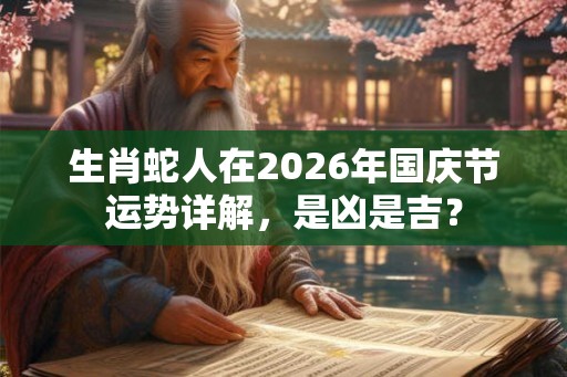 生肖蛇人在2026年国庆节运势详解，是凶是吉？