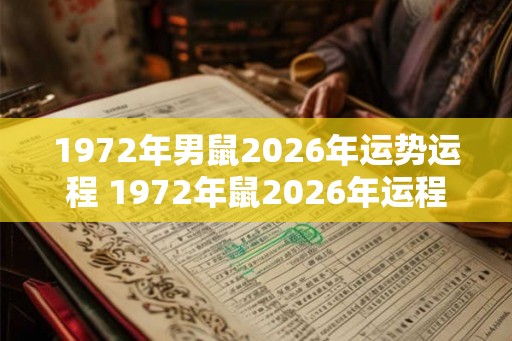 1972年男鼠2026年运势运程 1972年鼠2026年运程如何 1972年男鼠2026年运势运程 1972年鼠2026年运程如何