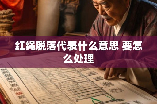 红绳脱落代表什么意思 要怎么处理