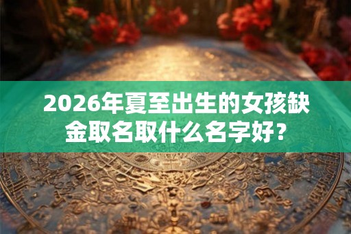 2026年夏至出生的女孩缺金取名取什么名字好？