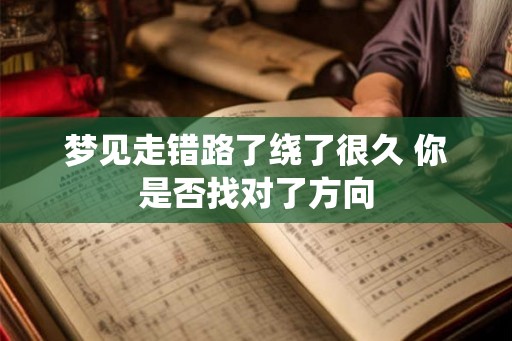 梦见走错路了绕了很久 你是否找对了方向