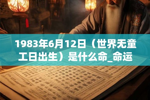 1983年6月12日（世界无童工日出生）是什么命_命运如何