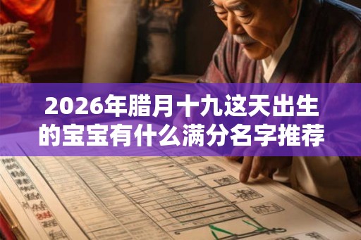 2026年腊月十九这天出生的宝宝有什么满分名字推荐