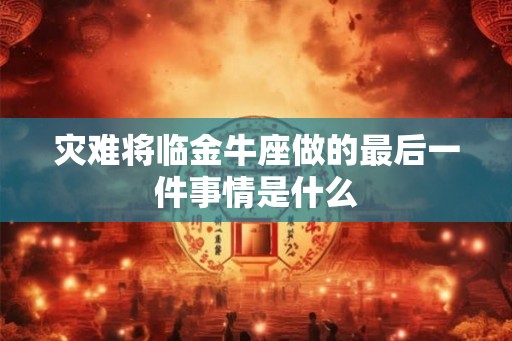 灾难将临金牛座做的最后一件事情是什么