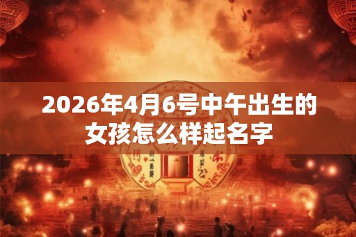 2026年4月6号中午出生的女孩怎么样起名字