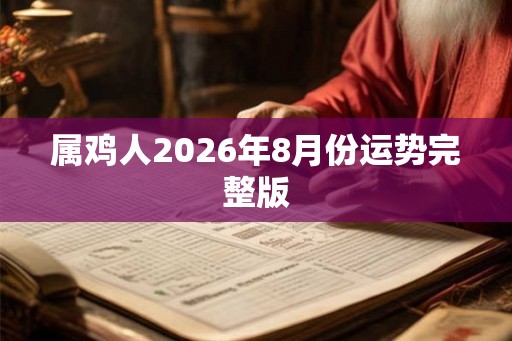 属鸡人2026年8月份运势完整版