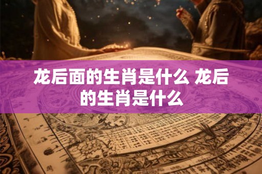 龙后面的生肖是什么 龙后的生肖是什么