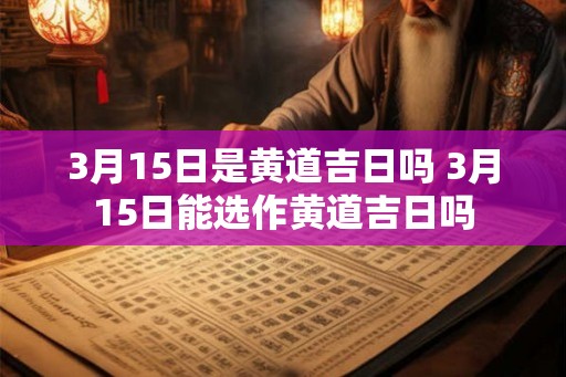 3月15日是黄道吉日吗 3月15日能选作黄道吉日吗 3月15日是黄道吉日吗 3月15日能选作黄道吉日吗