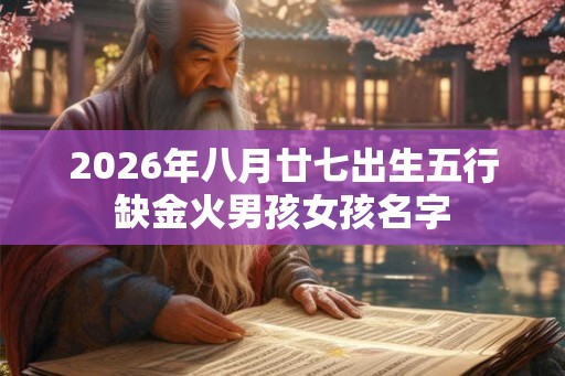 2026年八月廿七出生五行缺金火男孩女孩名字