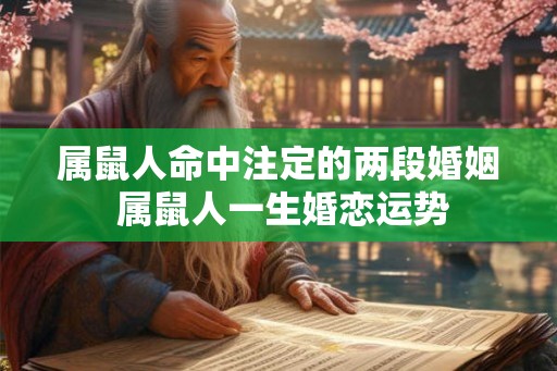 属鼠人命中注定的两段婚姻 属鼠人一生婚恋运势