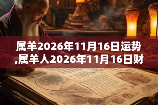 属羊2026年11月16日运势,属羊人2026年11月16日财运,生肖羊2026年11月16日运势