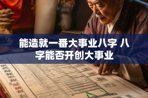 能造就一番大事业八字 八字能否开创大事业