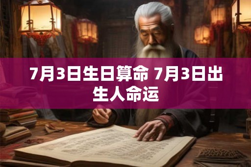 7月3日生日算命 7月3日出生人命运