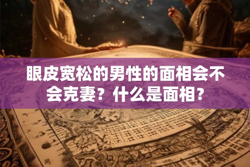 眼皮宽松的男性的面相会不会克妻?什么是面相? 眼皮宽松的男性的面相会不会克妻?什么是面相?