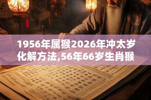 1956年属猴2026年冲太岁化解方法,56年66岁生肖猴犯太岁佩戴什么？