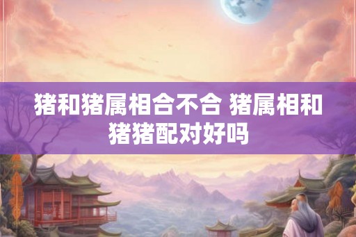 猪和猪属相合不合 猪属相和猪猪配对好吗 猪和猪属相合不合 猪属相和猪猪配对好吗