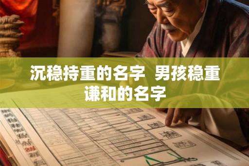 沉稳持重的名字 男孩稳重谦和的名字 沉稳持重的名字 男孩稳重谦和的名字