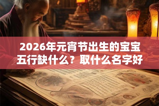 2026年元宵节出生的宝宝五行缺什么？取什么名字好？