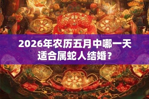 2026年农历五月中哪一天适合属蛇人结婚？