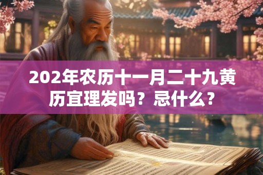 202年农历十一月二十九黄历宜理发吗？忌什么？