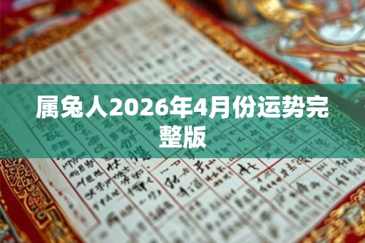 属兔人2026年4月份运势完整版