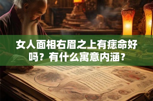 女人面相右眉之上有痣命好吗?有什么寓意内涵? 女人面相右眉之上有痣命好吗?有什么寓意内涵?
