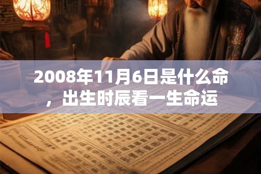 2008年11月6日是什么命，出生时辰看一生命运