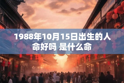 1988年10月15日出生的人命好吗 是什么命
