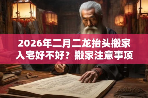 2026年二月二龙抬头搬家入宅好不好?搬家注意事项大全! 2026年二月二龙抬头搬家入宅好不好?搬家注意事项大全!