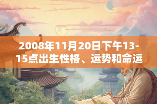 2008年11月20日下午13-15点出生性格、运势和命运