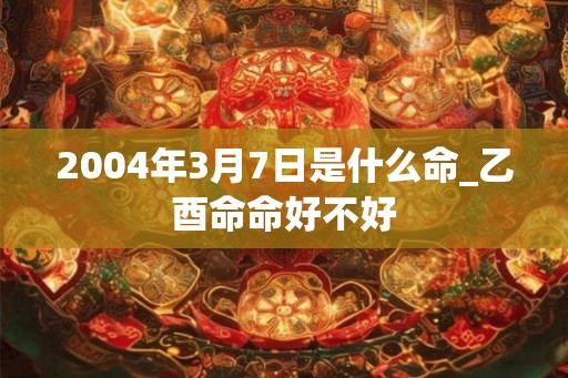 2004年3月7日是什么命_乙酉命命好不好