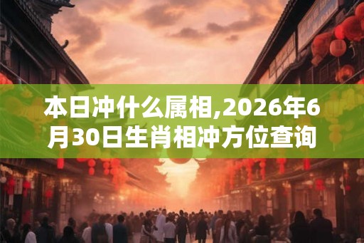 本日冲什么属相,2026年6月30日生肖相冲方位查询