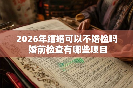 2026年结婚可以不婚检吗 婚前检查有哪些项目 2026年结婚可以不婚检吗 婚前检查有哪些项目