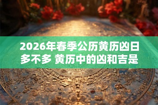2026年春季公历黄历凶日多不多 黄历中的凶和吉是什么